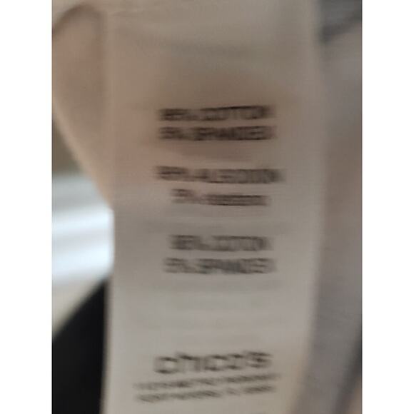 Weekends by Chico's T-Shirt Women Size 0/S Multicolor Geometric Print Cap Sleeve - Picture 6 of 14